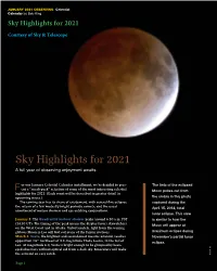 Sky Highlights for 2021