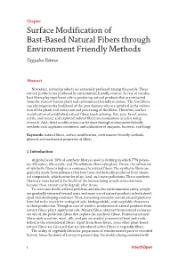 Surface Modification of Bast-Based Natural Fibers Through Environment Friendly Methods Tayyaba Fatma