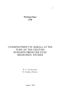 374 Unemployment in Kerala at the Turn of the Century Insights from Cds