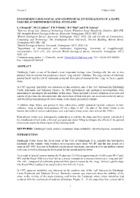 Engineering Geological and Geophysical Investigations of a Slope Failure at Edinburgh Castle, Scotland