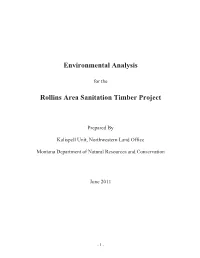Environmental Analysis Rollins Area Sanitation Timber Project
