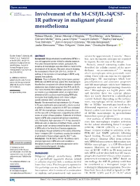 Involvement of the M-CSF/IL-34/CSF-1R Pathway In