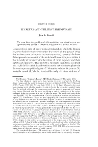 LUCRETIUS and the FIRST TRIUMVIRATE John L. Penwill