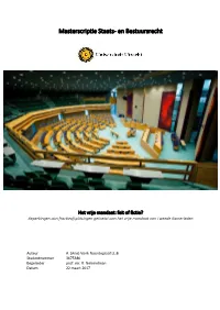 Masterscriptie Staats- En Bestuursrecht