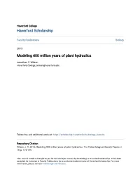 Modeling 400 Million Years of Plant Hydraulics