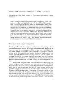 Natural and Unnatural Sound Patterns: a Pocket Field Guide