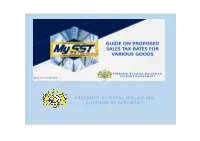 PREPARED by ROYAL MALAYSIAN CUSTOMS DEPARTMENT for Further Enquiries, Please Contact Customs Call Center