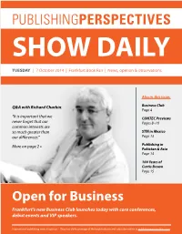 PUBLISHINGPERSPECTIVES Open for Business Frankfurt's New