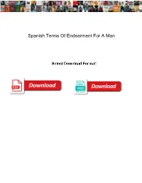 Spanish Terms of Endearment for a Man