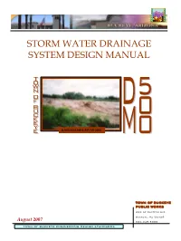 Storm Water Drainage System Design Manual