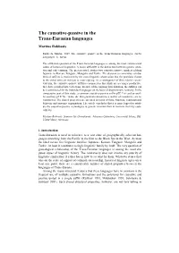 The Causative-Passive in the Trans-Eurasian Languages