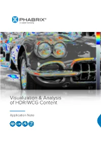 Visualization & Analysis of HDR/WCG Content