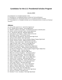 2020 Candidates for the U.S. Presidential Scholars Program (PDF)