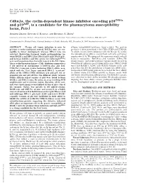 Cdkn2a, the Cyclin-Dependent Kinase Inhibitor Encoding P16ink4a and P19arf, Is a Candidate for the Plasmacytoma Susceptibility Locus, Pctr1
