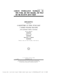Coercive Interrogation Techniques: Do They Work, Are They Reliable, and What Did the Fbi Know About Them?