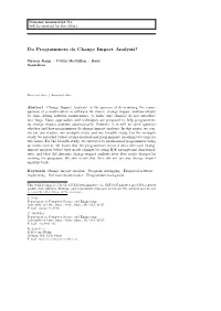 Do Programmers Do Change Impact Analysis?