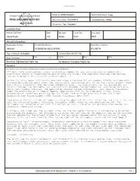 Preliminary Report Aviation
