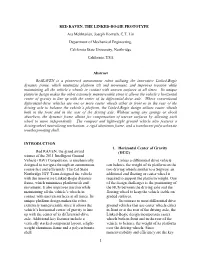 RED RAVEN, the LINKED-BOGIE PROTOTYPE Ara Mekhtarian, Joseph Horvath, C.T. Lin Department of Mechanical Engineering, California
