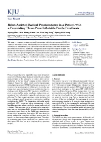 Robot-Assisted Radical Prostatectomy in a Patient with a Preexisting Three-Piece Inflatable Penile Prosthesis