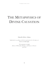 The Metaphysics of Divine Causation
