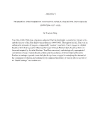 Tian Han's Xingeju Creations and Theatre Criticism