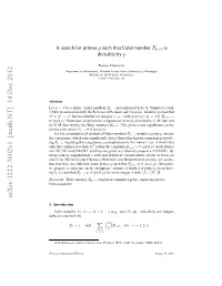 A Search for Primes $ P $ Such That Euler Number $ E {P-3} $ Is