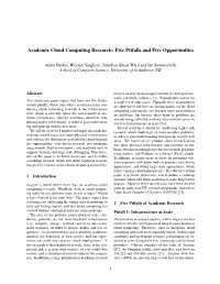 Academic Cloud Computing Research: Five Pitfalls and Five Opportunities