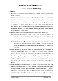 Admissions and Induction Policy (O14)