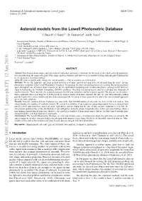 Asteroid Models from the Lowell Photometric Database