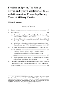 Freedom of Speech, the War on Terror, and What's Youtube Got To