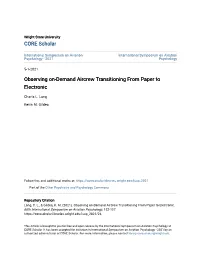Observing On-Demand Aircrew Transitioning from Paper to Electronic