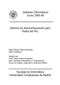 Sistemas Informáticos Curso 2005-06 Sistema De Autoconfiguración Para
