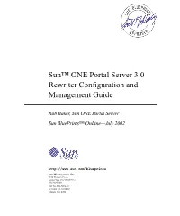 Sun™ ONE Portal Server 3.0 Rewriter Configuration and Management Guide
