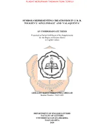 Symbols Representing Creationism in J. R. R. Tolkien’S ‘Ainulindale’ and ‘Valaquenta’
