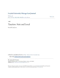 Taxation: State and Local Ronald H