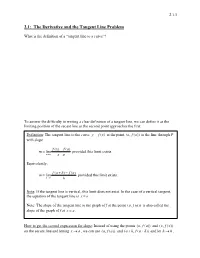 2.1: the Derivative and the Tangent Line Problem