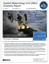 Applied Meteorology Unit (AMU) Quarterly Report