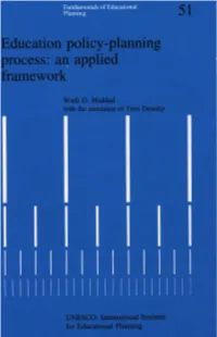 Education Policy-Planning Process: an Applied Framework