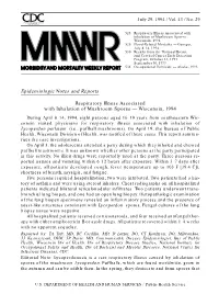 Epidemiologic Notes and Reports Respiratory Illness