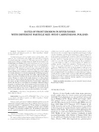 Rates of Frost Erosion in River Banks with Different Particle Size (West Carpathians, Poland)
