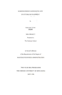 SUSHI BUSINESS EN HONG KONG and ITS FUTURE DEVELOPMENT T