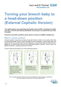 Turning Your Breech Baby to a Head-Down Position (External Cephalic Version)