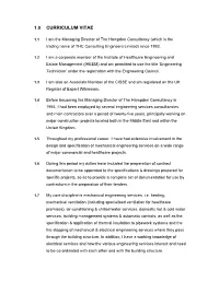 1.0 Curriculum Vitae
