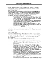 Descendants of Michael HERR