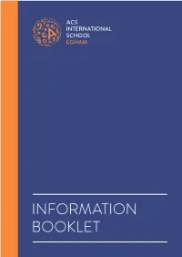 Information Booklet Ready F R the Rest of Their Lives