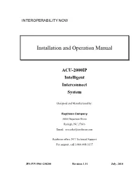 Installation and Operation Manual