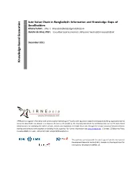 Jute Value Chain in Bangladesh: Information and Knowledge Gaps Of