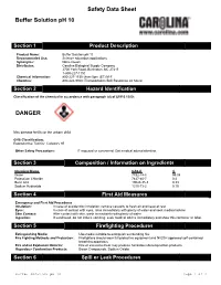 Safety Data Sheet Buffer Solution Ph 10 DANGER