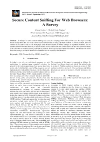 Secure Content Sniffing for Web Browsers: a Survey