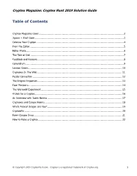 Table of Contents
